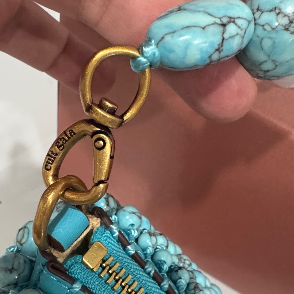 cult gaia Turquoise Beaded Mercier Shoulder Bag with box + dustbag - Picture 9 of 13